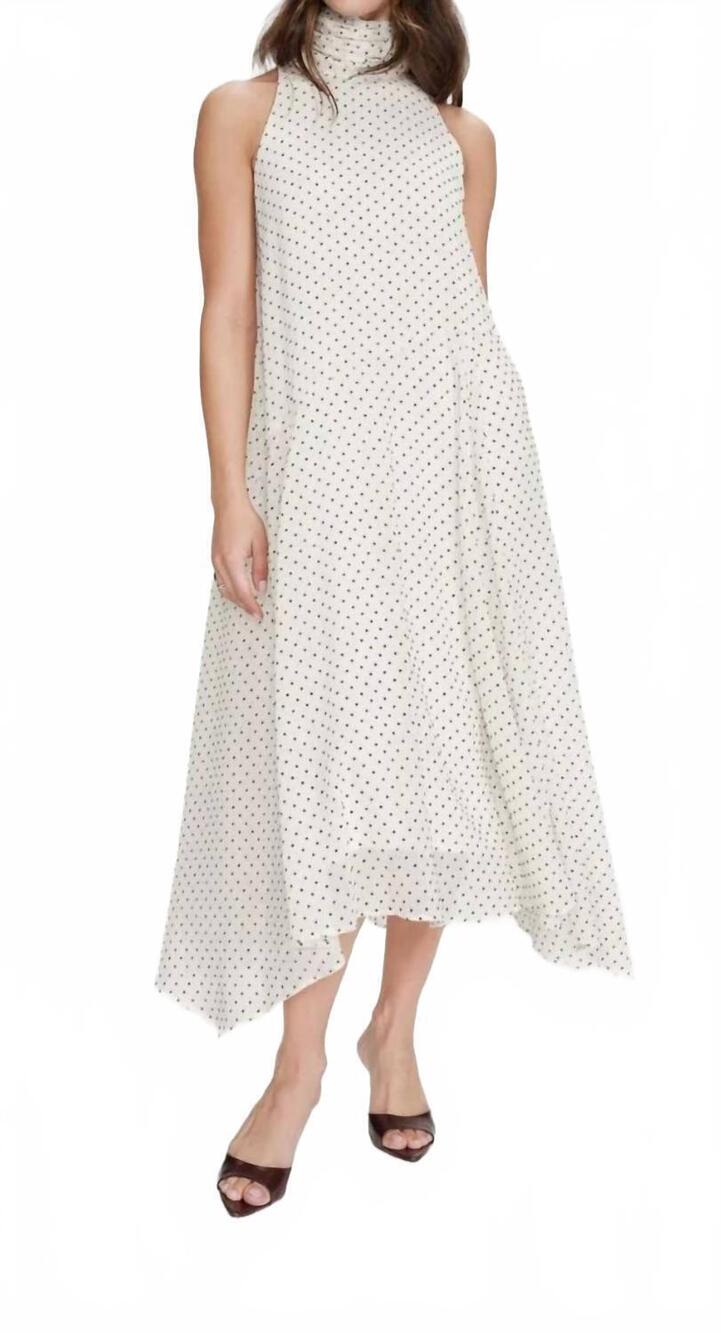 NEW GRACE & MILA polka dot flowing maxi dress in ivoire